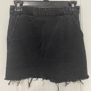 Black denim skirt